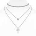 S925 Platinum Moissanite Necklace Set