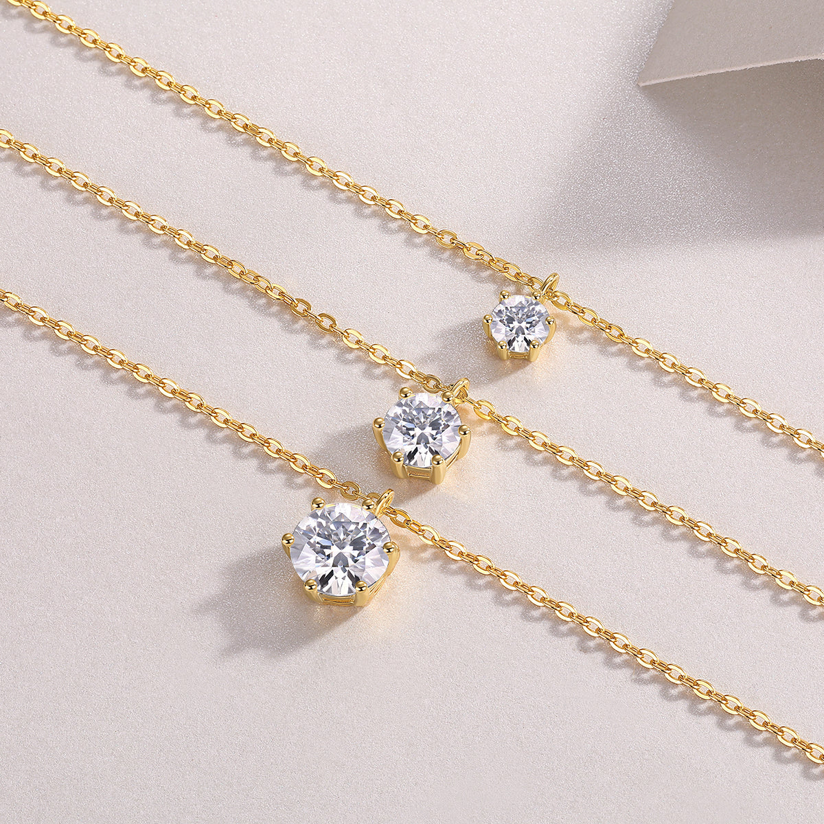 S925 Gold Moissanite Pendant Necklace