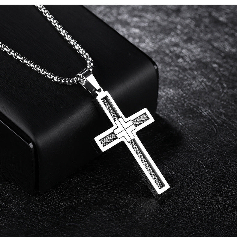 Men's Titanium Cross Necklace