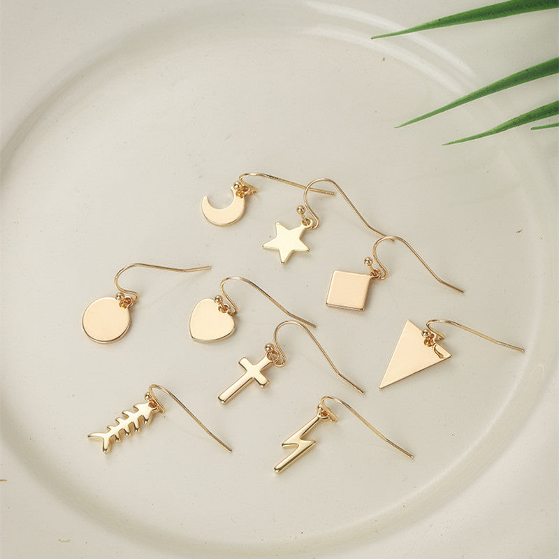 Geometric Heart Drop Earrings