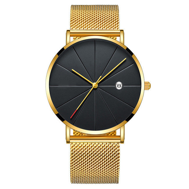 Men's Slim Mesh Band Quartz Watch
