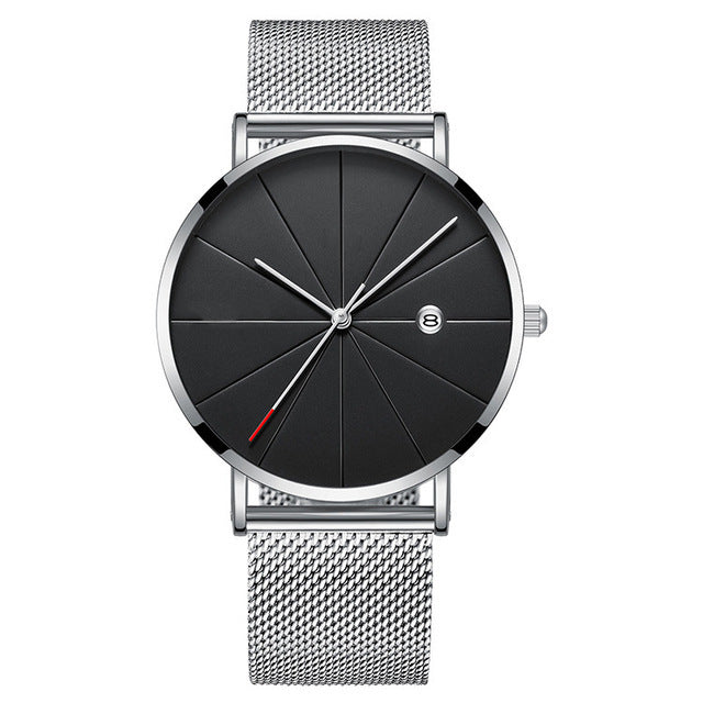 Men's Slim Mesh Band Quartz Watch