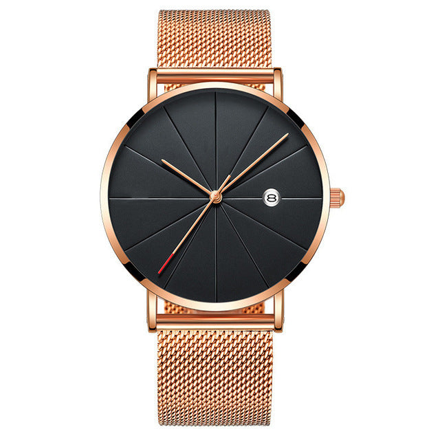 Men's Slim Mesh Band Quartz Watch
