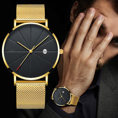 Men's Slim Mesh Band Quartz Watch