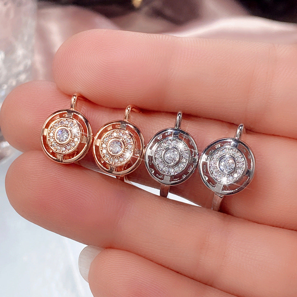 Round Rhinestone Earrings