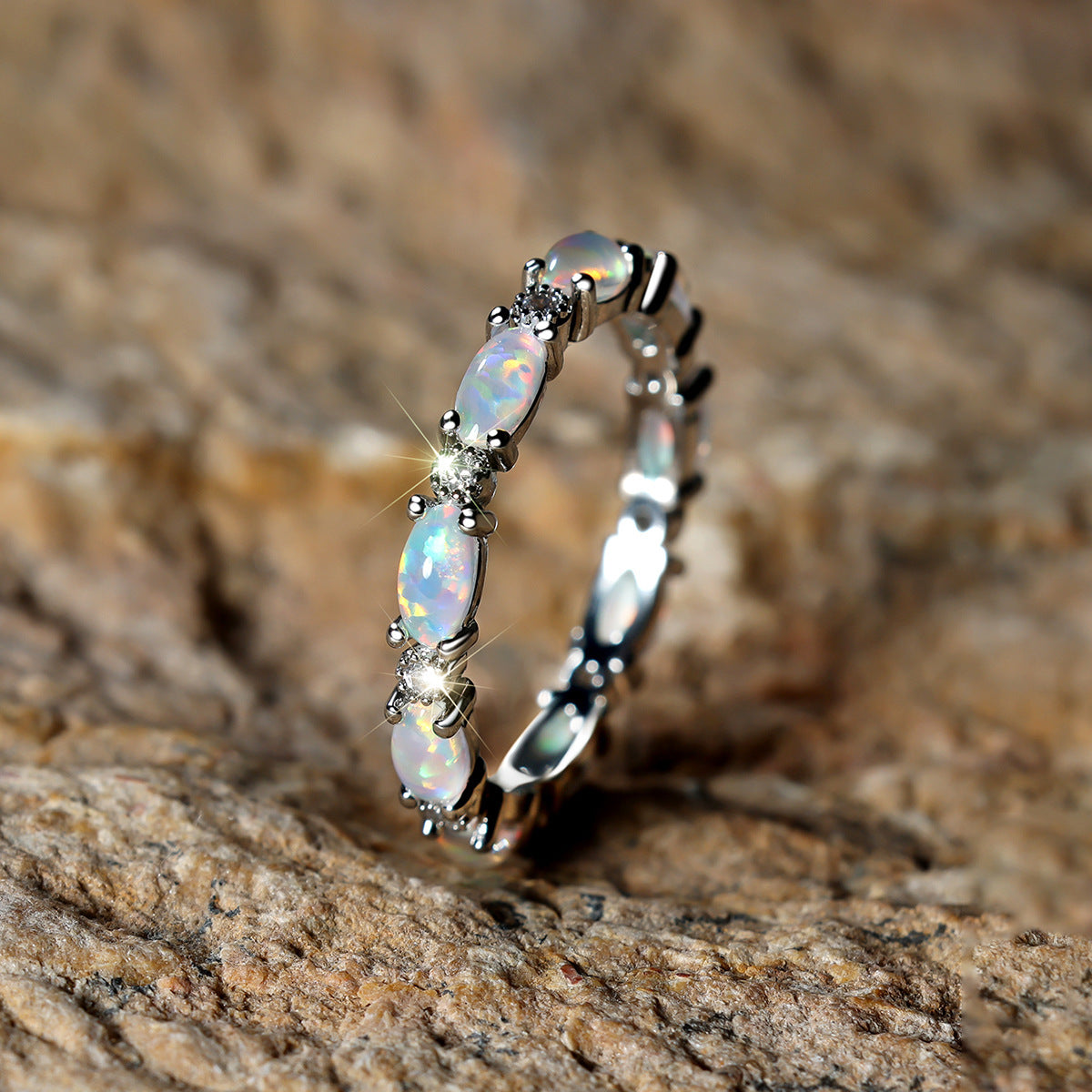 Heart Opal Diamond Ring