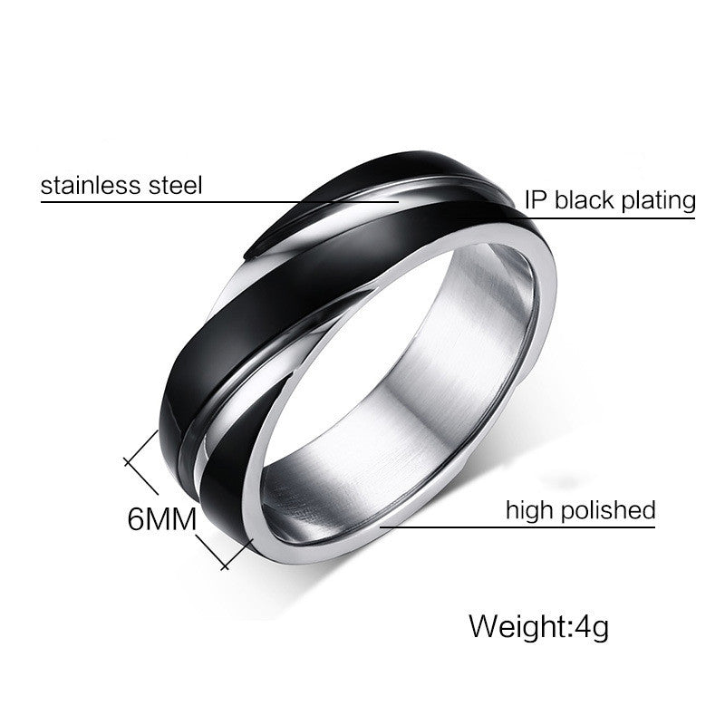 Black Titanium Twill Ring