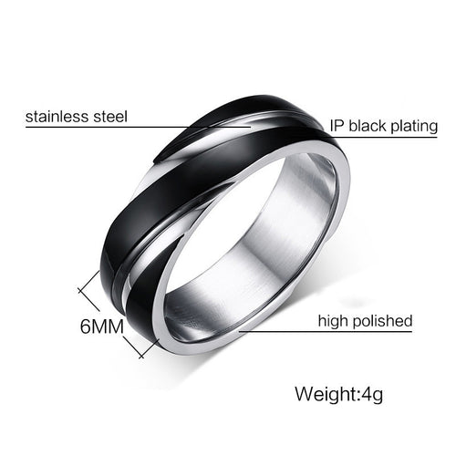 Black Titanium Twill Ring
