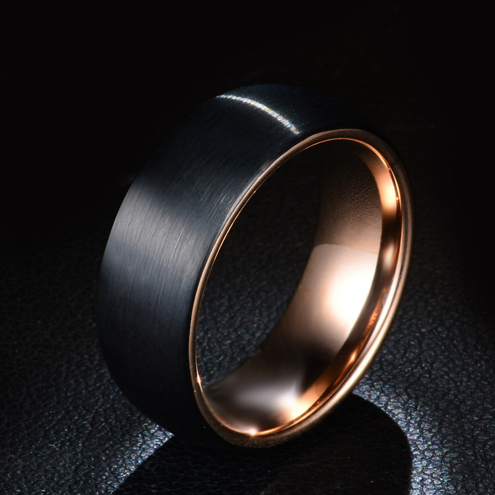 Men's Rose Gold Stainless Steel Ring