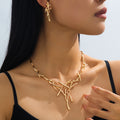 Crossline Earrings and Necklace Set