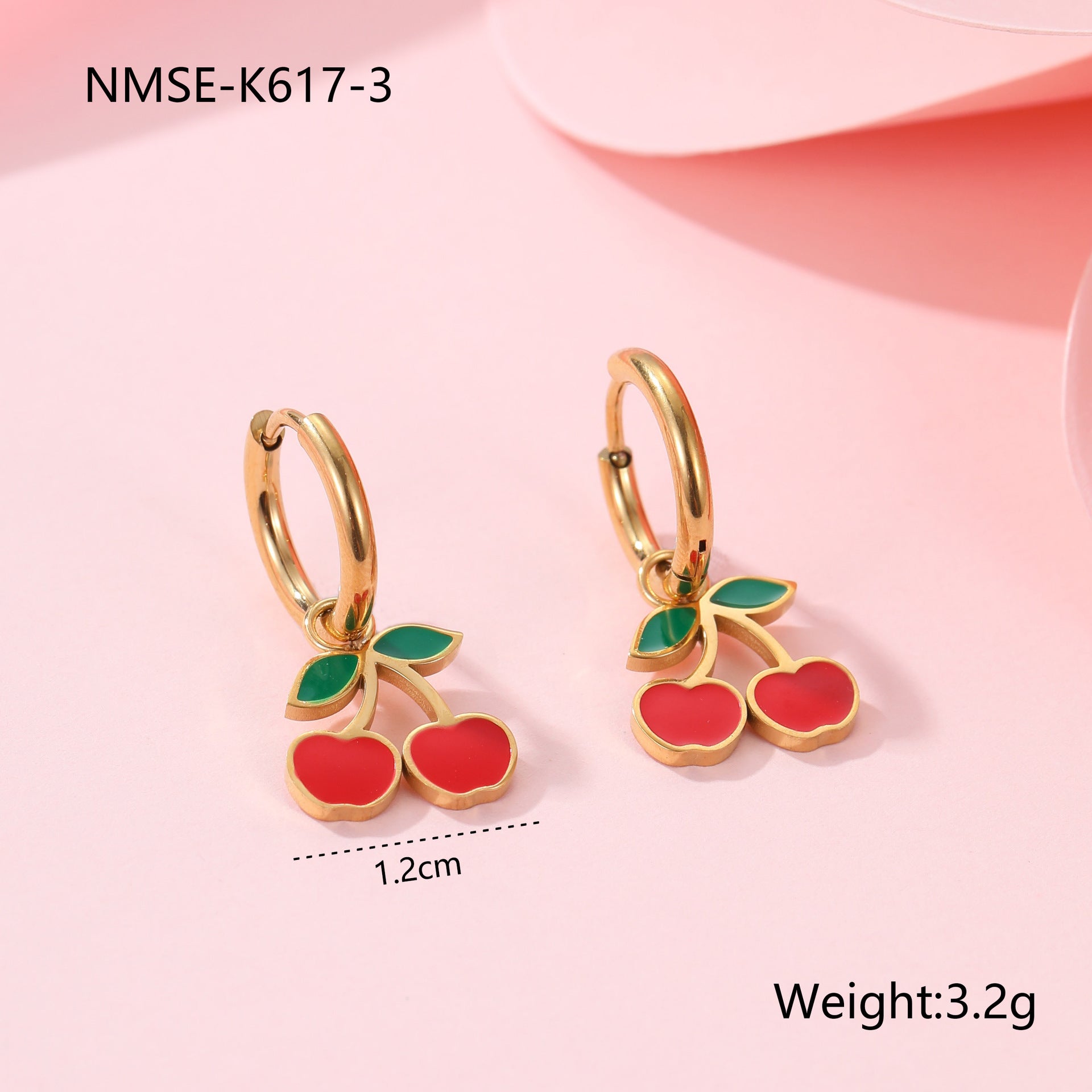 Titanium Steel Cherry Jewelry Set