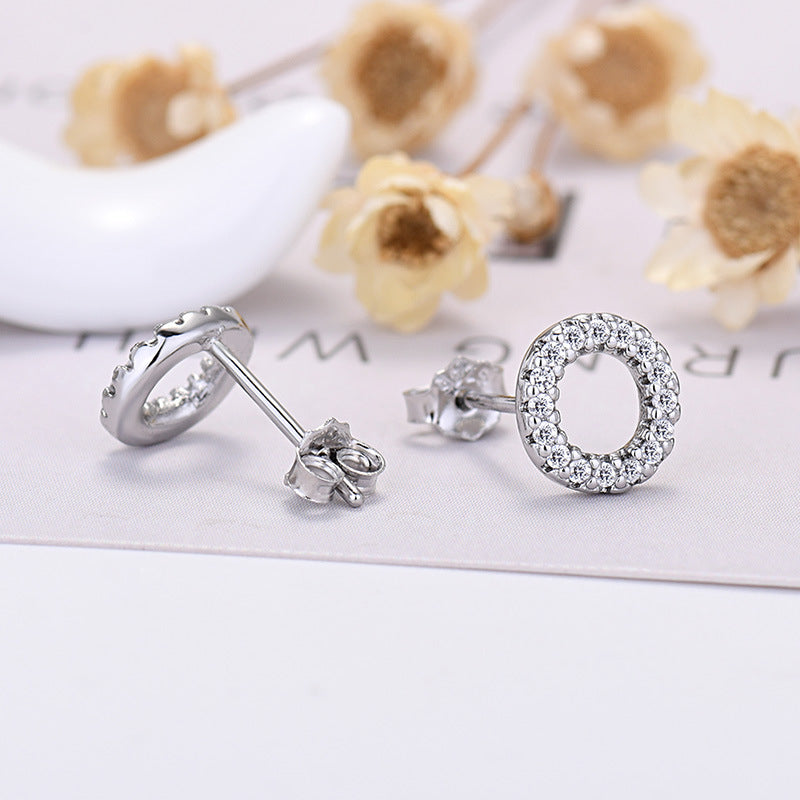 Zircon Initial Letter Earrings
