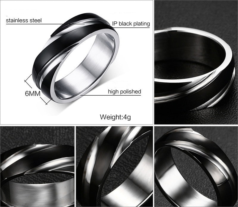 Black Titanium Twill Ring
