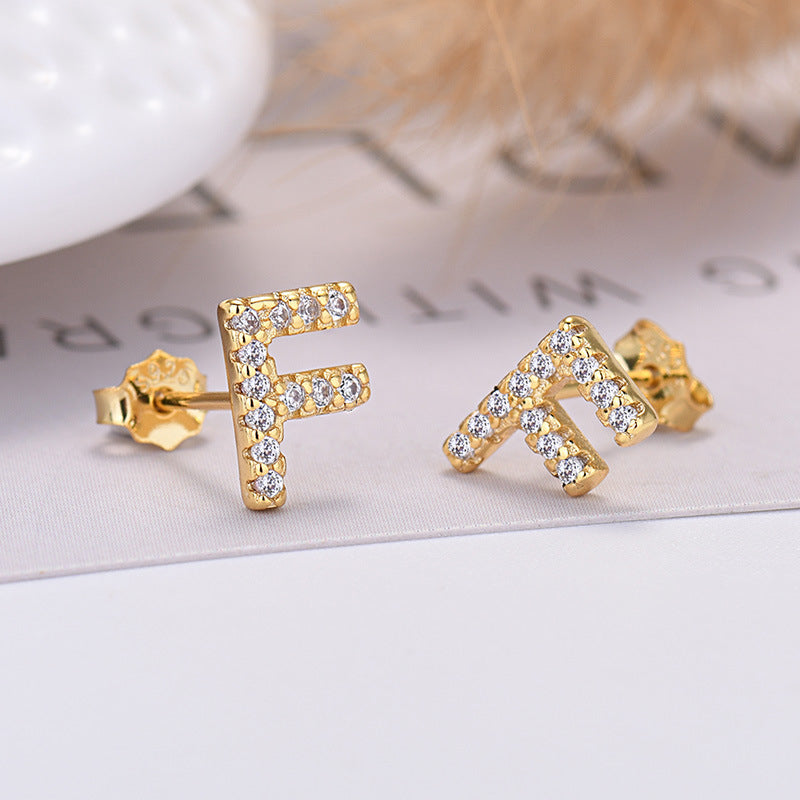 Zircon Initial Letter Earrings