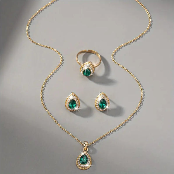 Water Drop Gem Jewelry Set