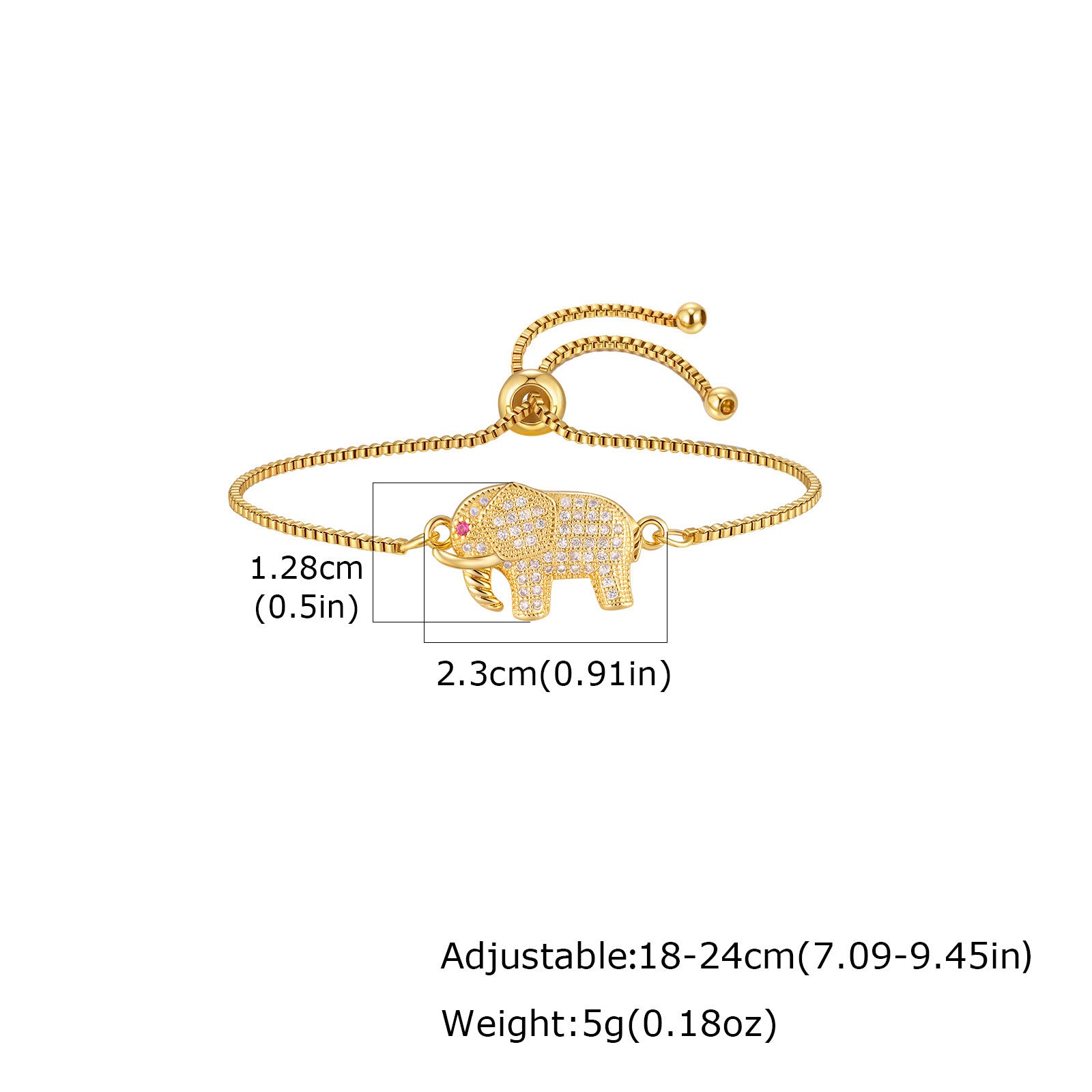 Colorful Zircon Adjustable Copper Bangle