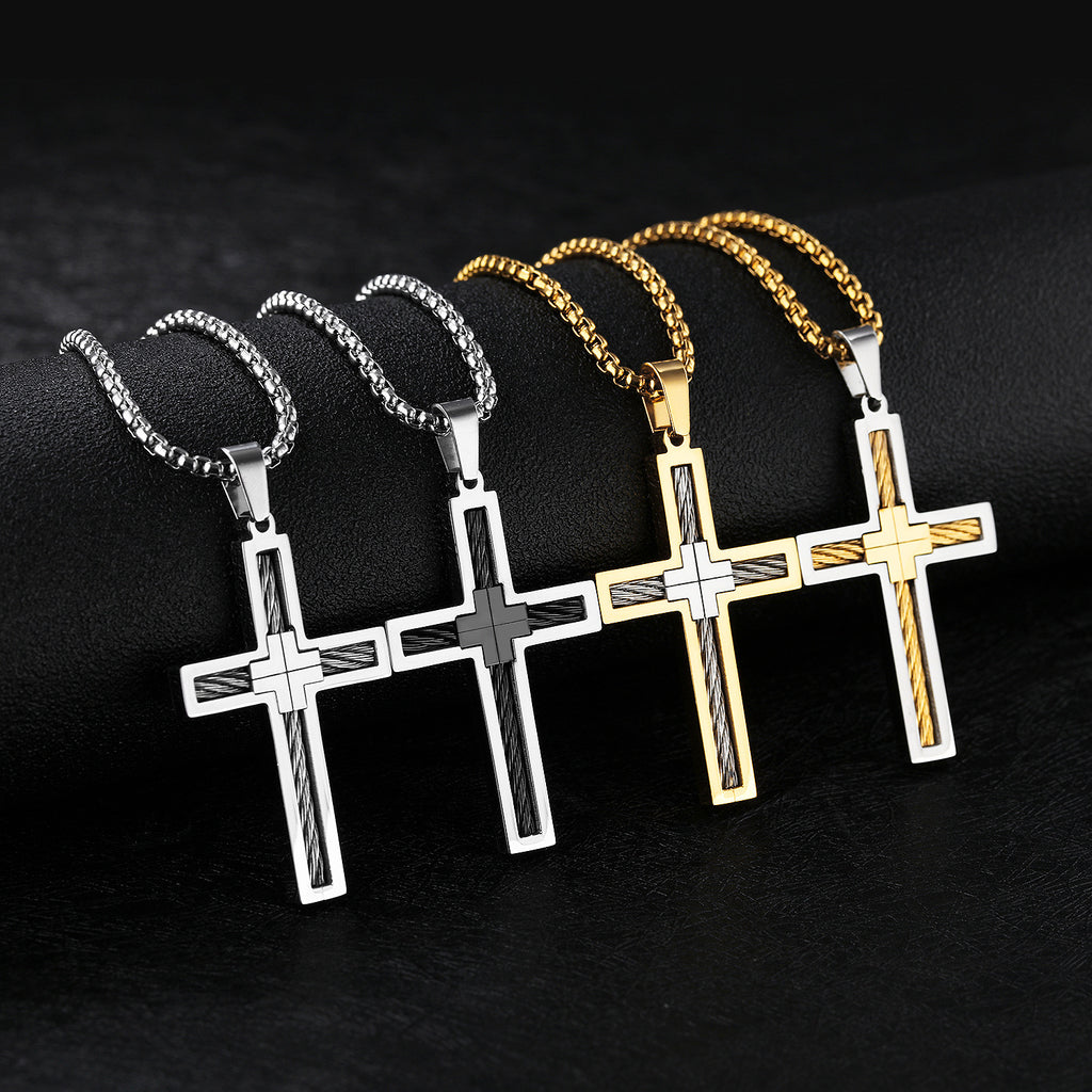 Men's Titanium Cross Necklace