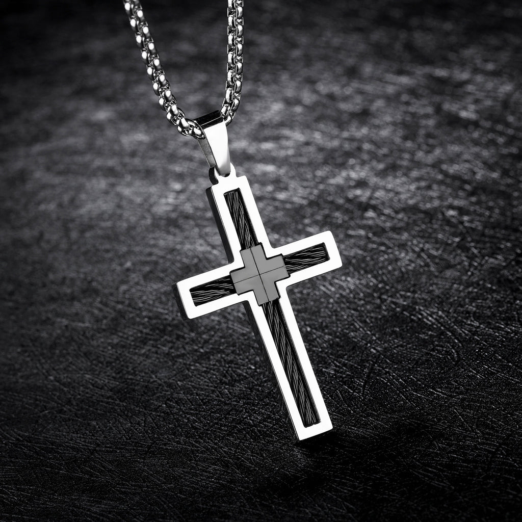 Men's Titanium Cross Necklace