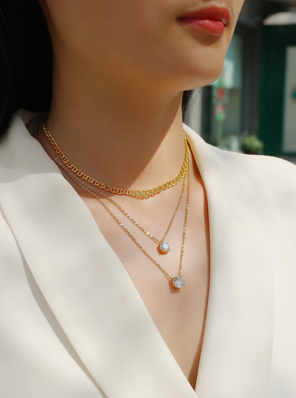 S925 Platinum Morganite Pendant Necklace