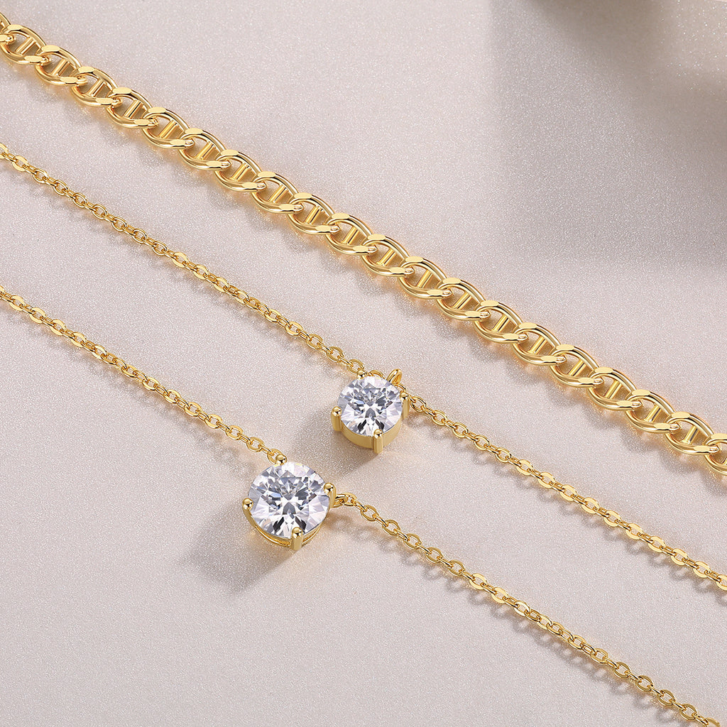 S925 Platinum Morganite Pendant Necklace