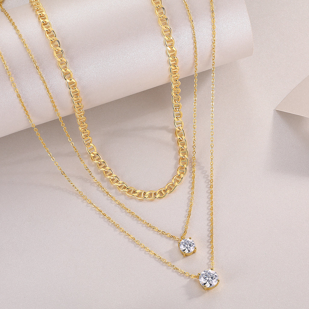 S925 Platinum Morganite Pendant Necklace