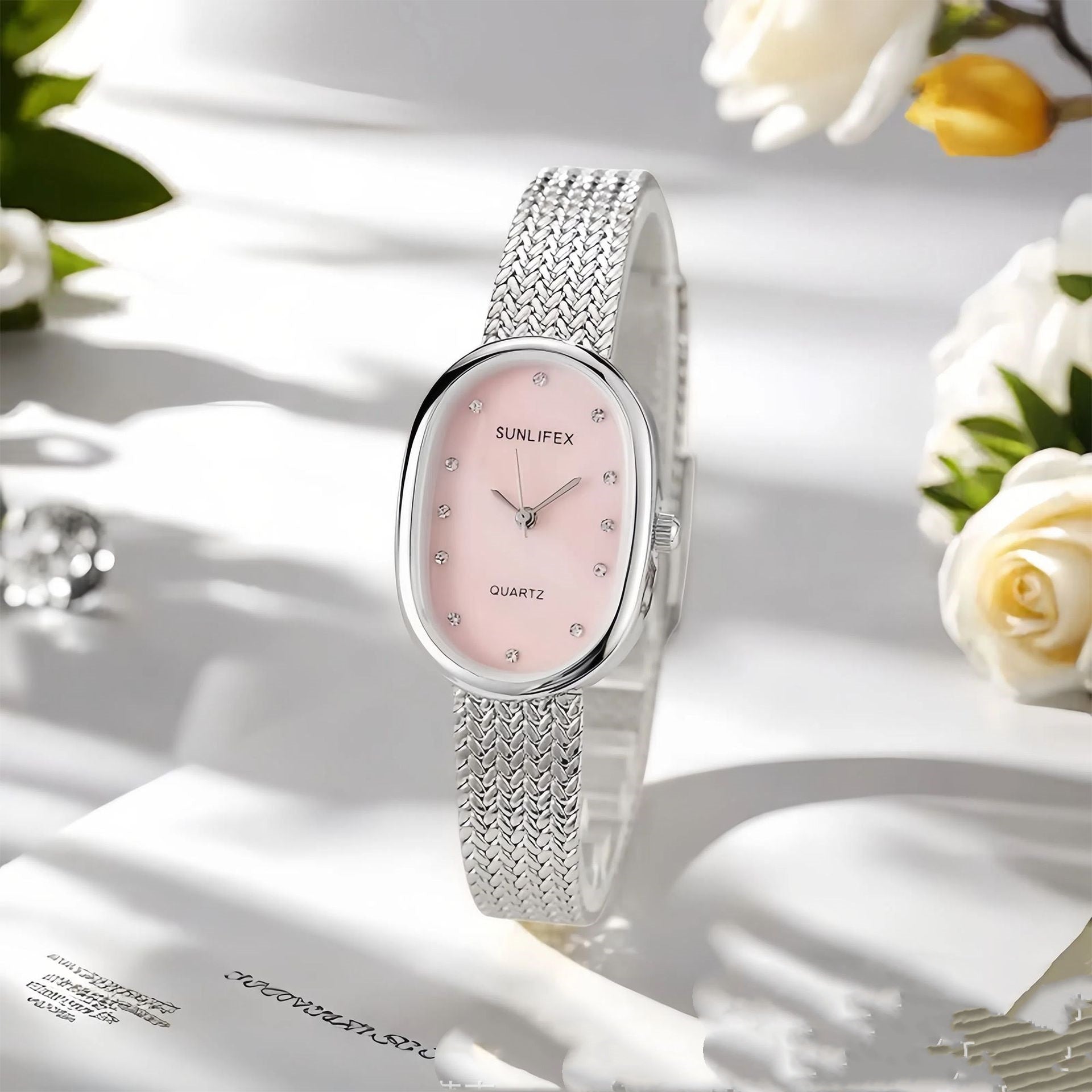 Gold Oval Dial Watch