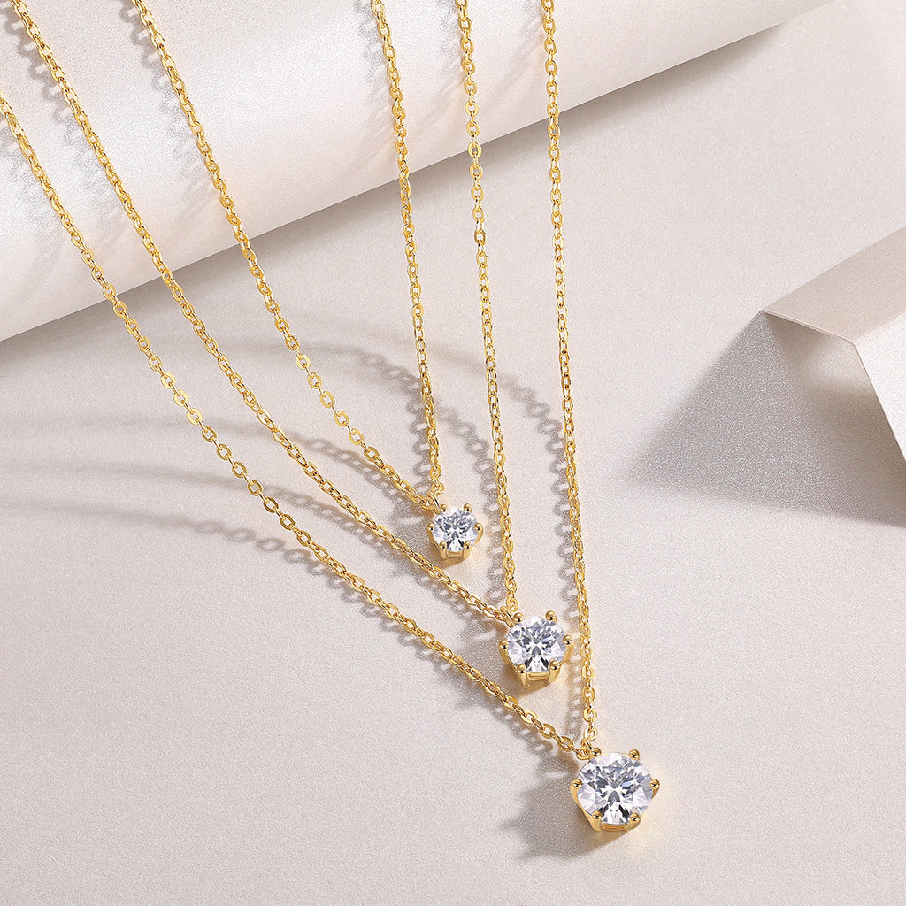S925 Gold Moissanite Pendant Necklace