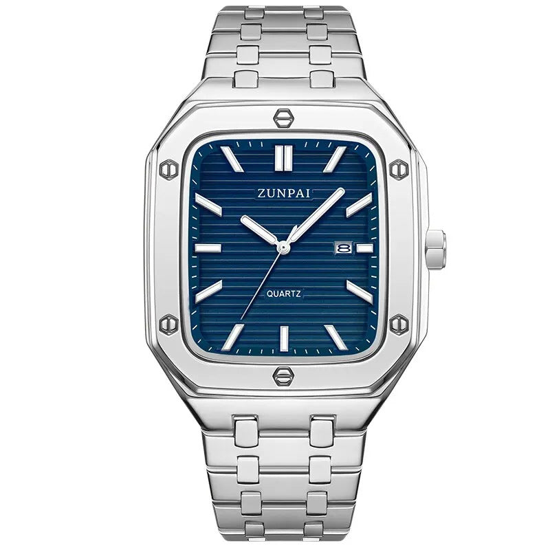 Men's Stainless Steel Square Watch