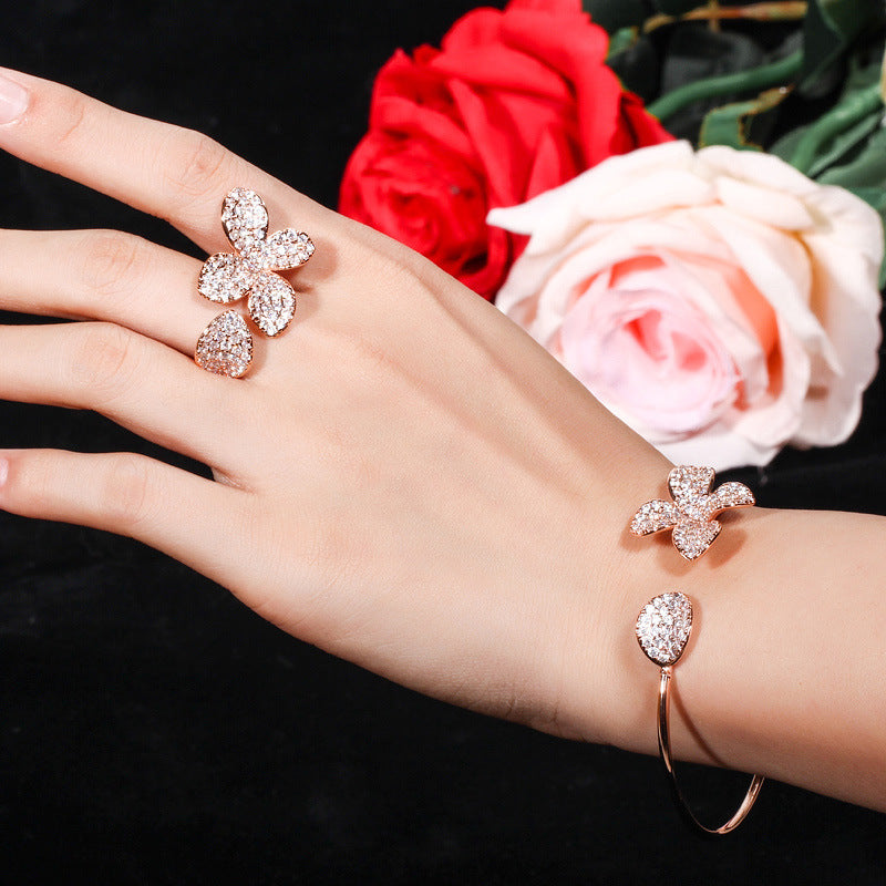 Adjustable Bracelet and Ring Set