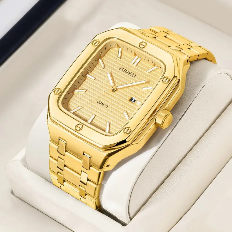 Men's Stainless Steel Square Watch