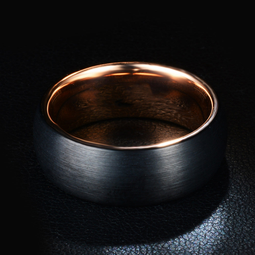 Men's Rose Gold Stainless Steel Ring
