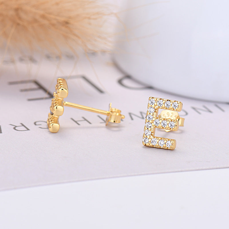 Zircon Initial Letter Earrings