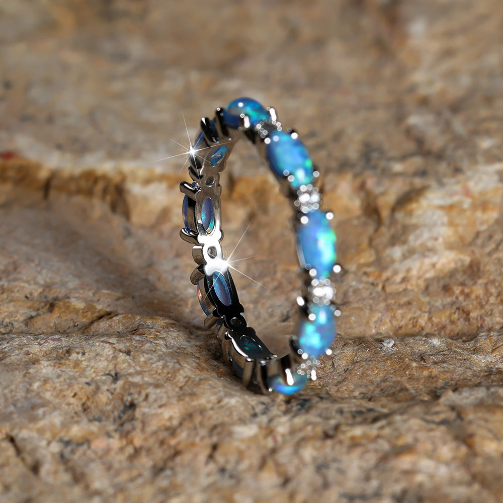 Heart Opal Diamond Ring