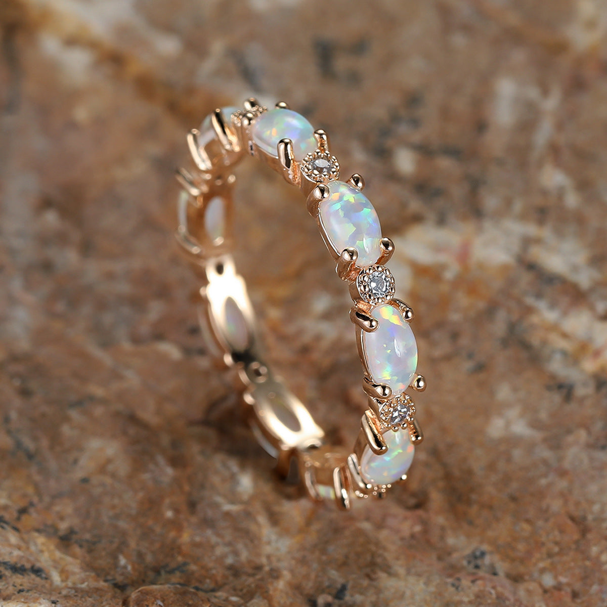 Heart Opal Diamond Ring