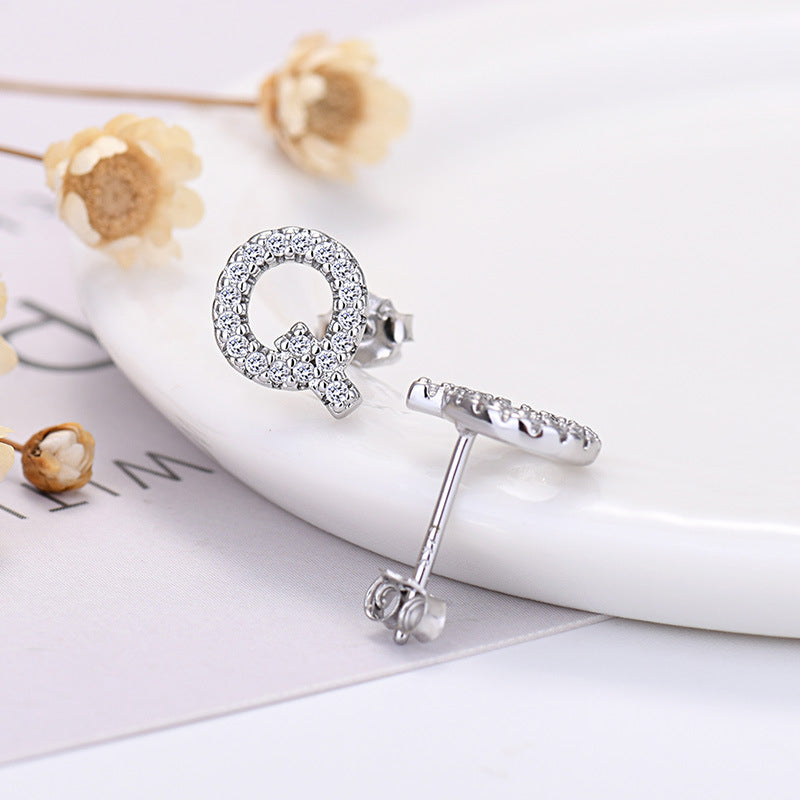 Zircon Initial Letter Earrings