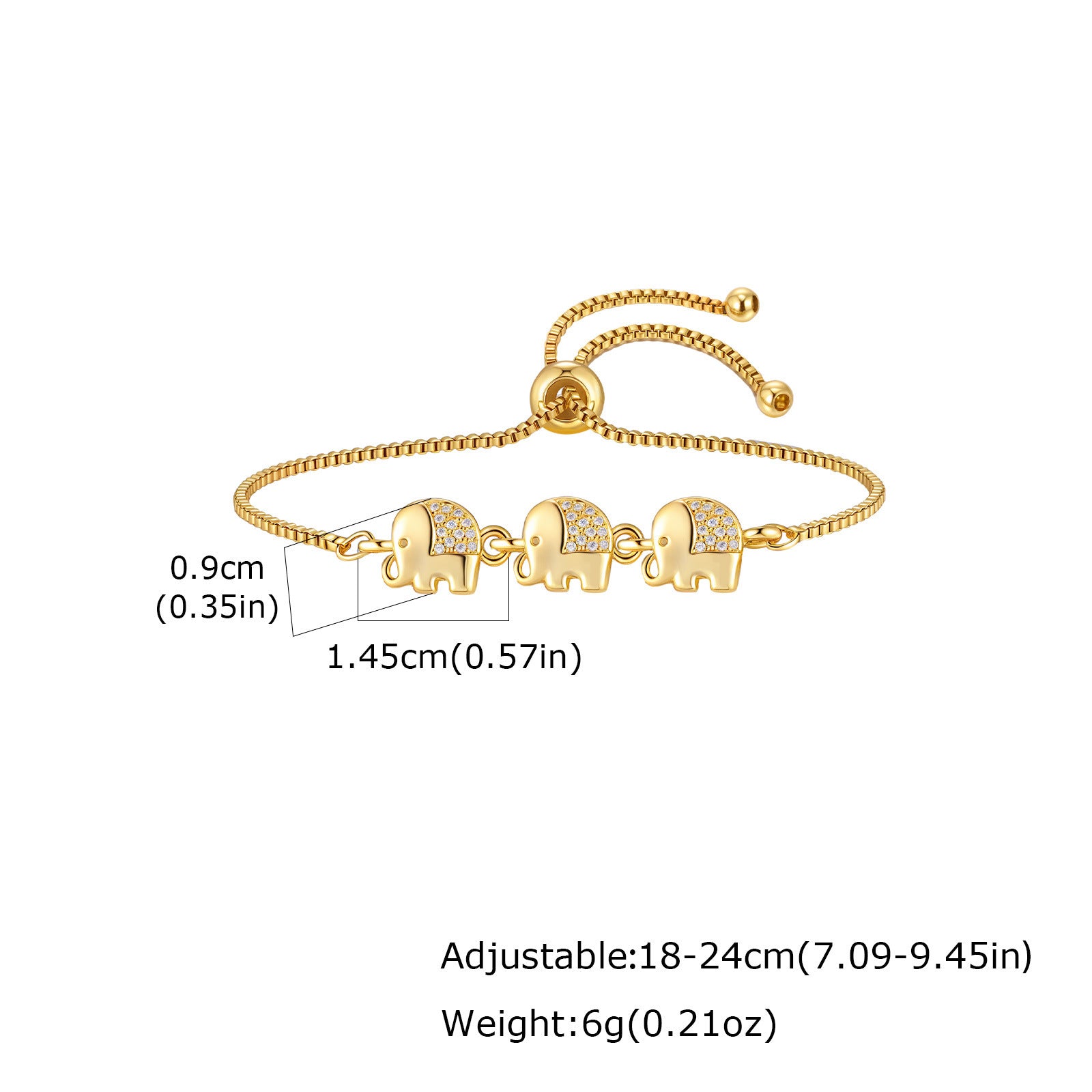 Colorful Zircon Adjustable Copper Bangle