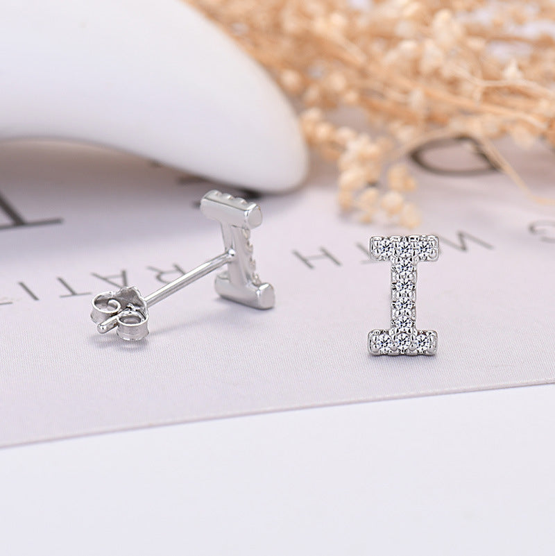 Zircon Initial Letter Earrings
