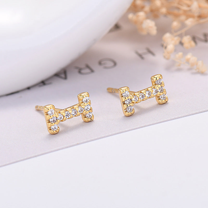 Zircon Initial Letter Earrings