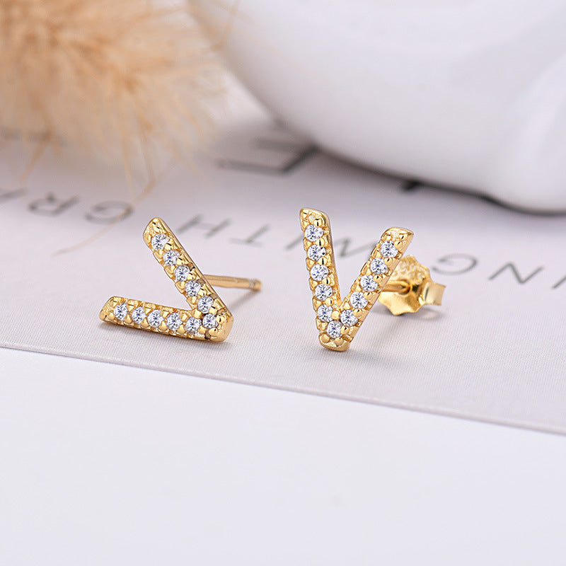 Zircon Initial Letter Earrings