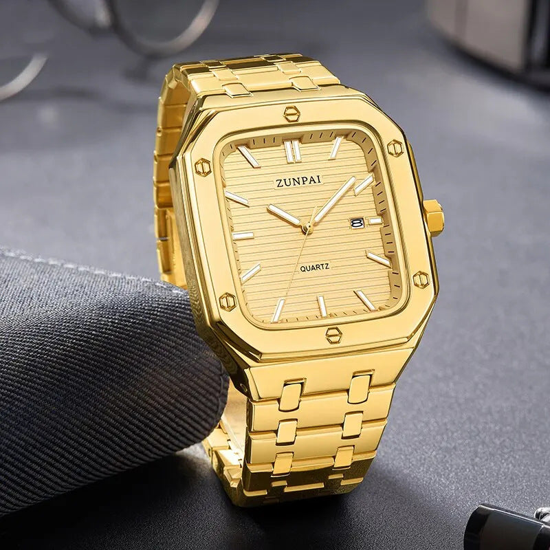 Men's Stainless Steel Square Watch