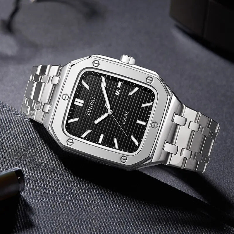 Men's Stainless Steel Square Watch