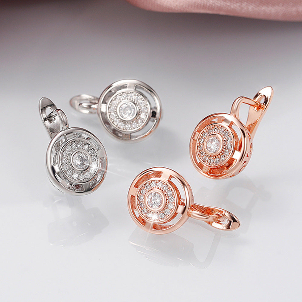 Round Rhinestone Earrings