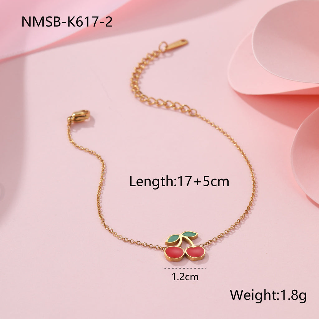 Titanium Steel Cherry Jewelry Set