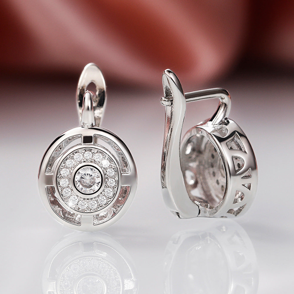 Round Rhinestone Earrings